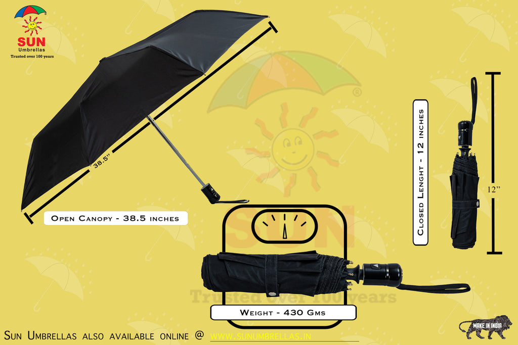 Golf Auto Mono Silver - Auto Open UV Protective Non-Foldable Umbrella